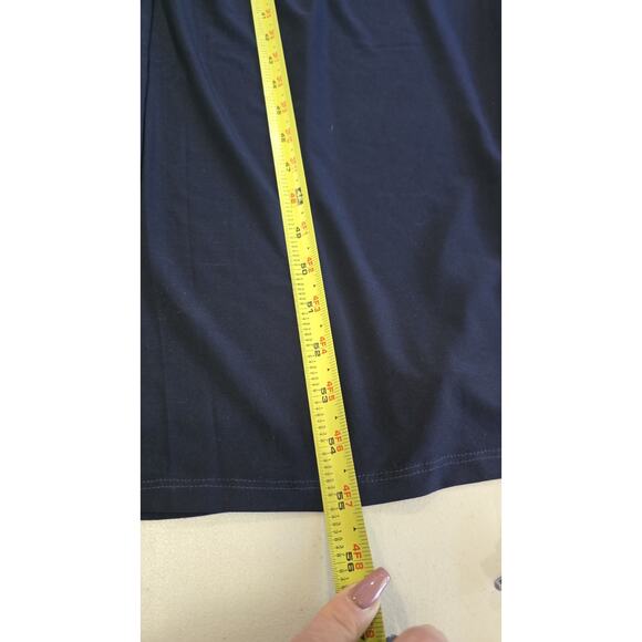 R&M Richards Womens Long Cocktail MOB Dress Cruise Navy Formal Rhinestone Sz 6 - Picture 10 of 13